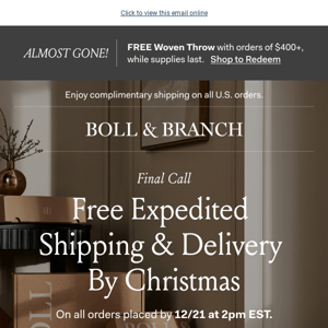 Final call | FREE expedited shipping!