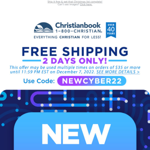 Free Shipping + Incredible NEW Doorbusters ~ Cyber Deals Continue