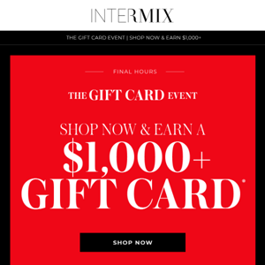 Last Chance To Earn A $1000+ Gift Card