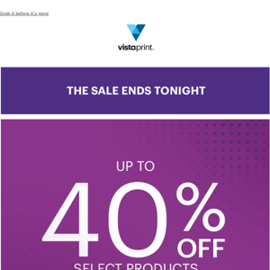 Up to 40% off ENDS TONIGHT!