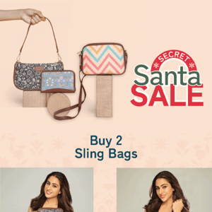 BUY 2 Sling Bags & GET 1 Wallet FREE - Secret Santa Sale is now Live