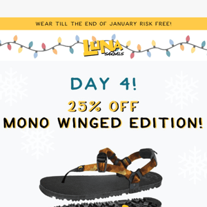 Day 4: 2️⃣5️⃣ % Off Mono Winged Edition!