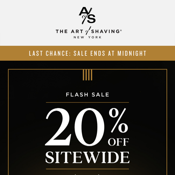 Saving 20% Sitewide Ends Tonight!