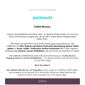 AW: Palmsuits, neue Kollektion Giveaway Anfrage 🥰