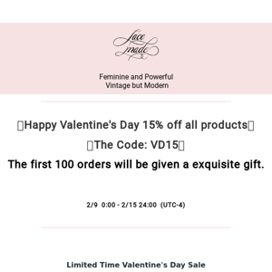 🌷Happy Valentine's Day 15% off all products🎂