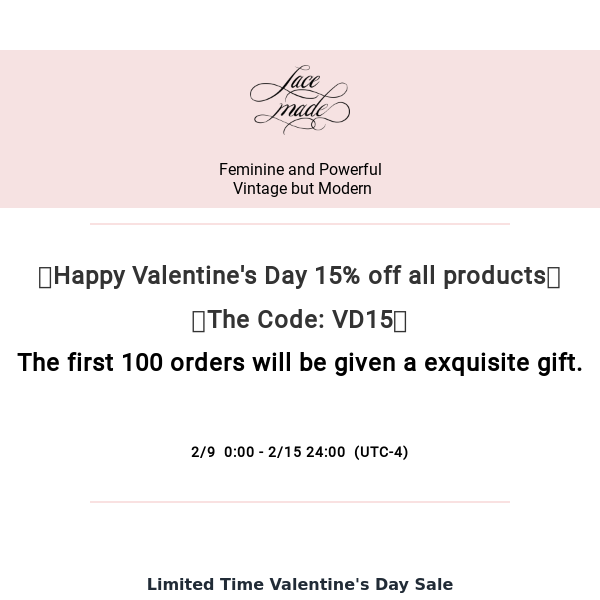 🌷Happy Valentine's Day 15% off all products🎂