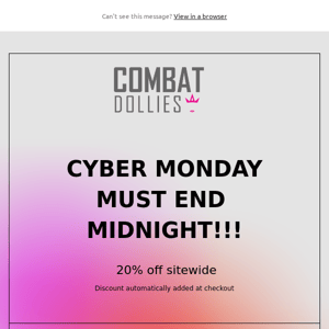 Cyber Monday Must End Midnight