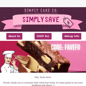 SimplySave! 🚛 FREE brownie delivery this week only!