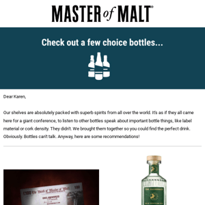 Master Of Malt, want a drinks recommendation?