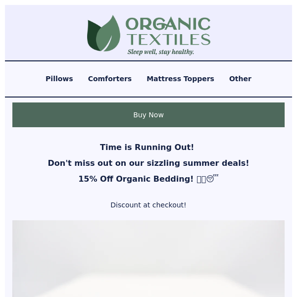 RE: Last Chance to Save 15% on Organic Latex Toppers