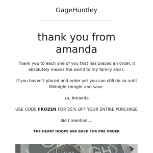 Thank you from Amanda