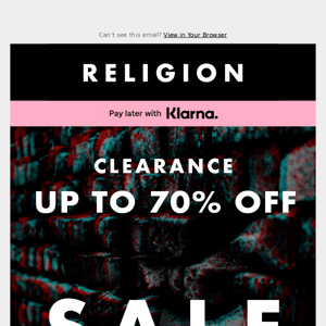 UP TO 70% OFF CLEARANCE SALE 🔥