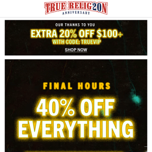 60% OFF: FINAL HOURS
