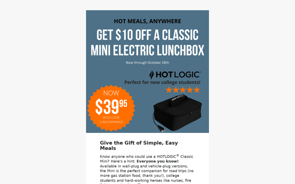 Save $10 on a Classic Mini & Never Buy Lunch Again