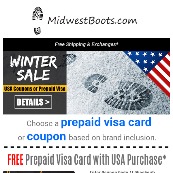 Winter VISA Gift Card Offer with U.S.A. Purchase