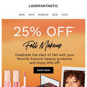 25% Off Fall Beauty