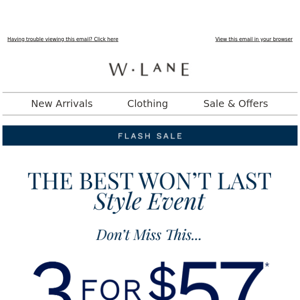 Hurry! 3 for $57 now ON!