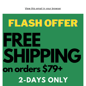⚡ Flash Sale! FREE SHIPPING