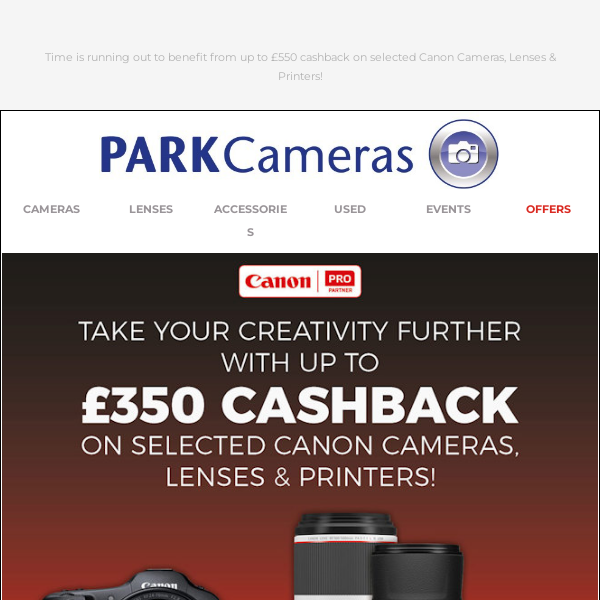 Hurry! Only days left to save with Canon cashback offers 🏃‍♂️