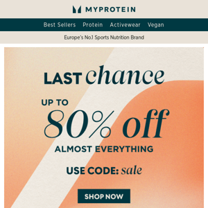 Last chance - Up to 80% off
