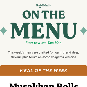 New weekly menu 🥘 - until Dec 20th