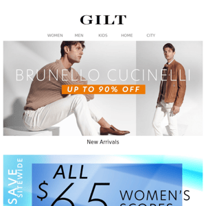 Up to 90% Off New Brunello Cucinelli Men | All $65 Scores for 1 Day