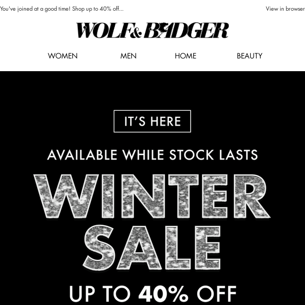 Our Winter Sale Is Here!