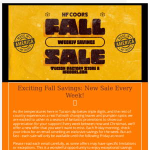 Fall Saving from HF Coors