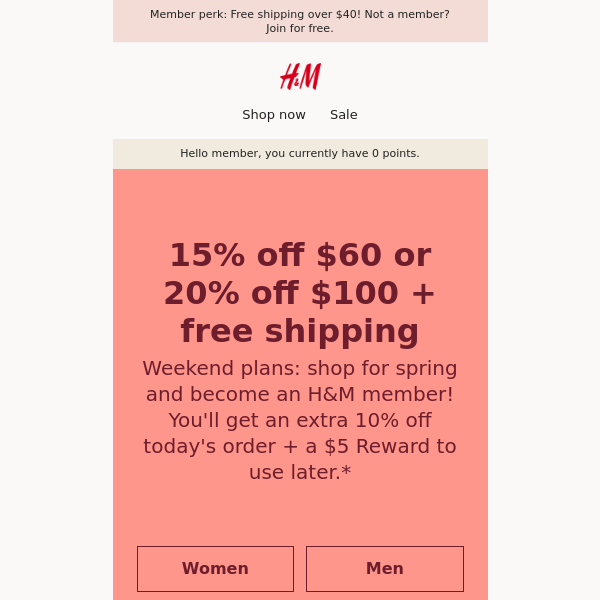 Up to 20% off is up to you... - H&M