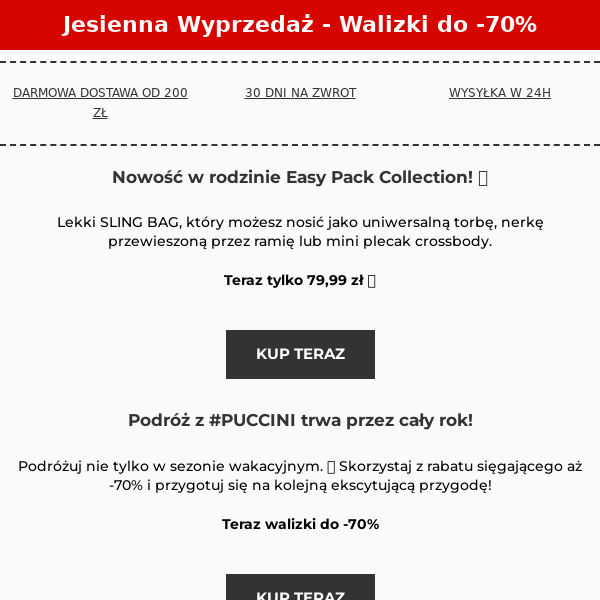 Nie przegap okazji!👉 Walizki nawet -70% taniej!