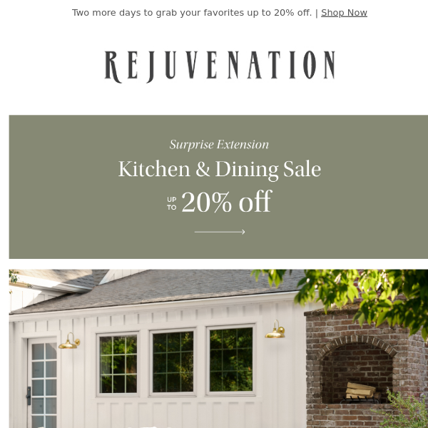 Surprise! Our kitchen and dining sale was just extended for a limited time