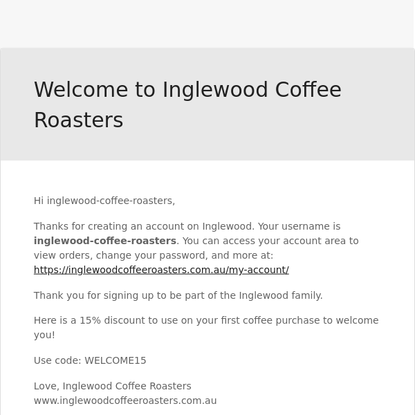 Welcome to Inglewood Coffee Roasters