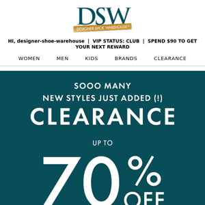 Did you say clearance up to 70% off?