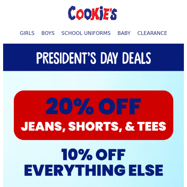 Presidential Savings: 20% Off Select Styles Today!