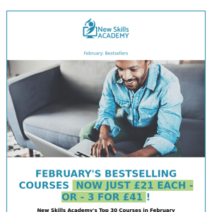 New Skills Academy's Top 30 Bestselling Courses in February