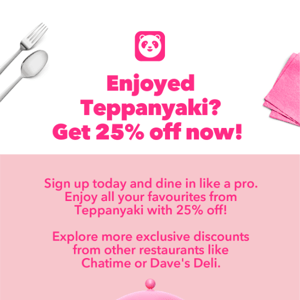 Teppanyaki fan? 🤤 Dine in with 25% off!