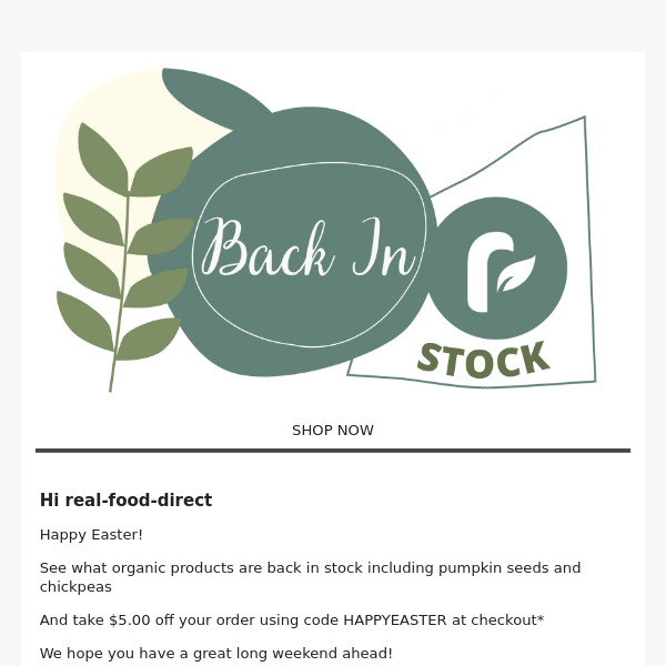 Real Food Direct ... Easter Discount Code