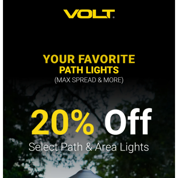 Your Favorite Path Lights (Max Spread & More!) Now 20% Off!