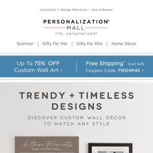 75% Off Our Custom Wall Art Collections