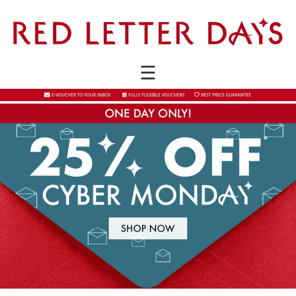 25% OFF | Cyber Monday has just landed