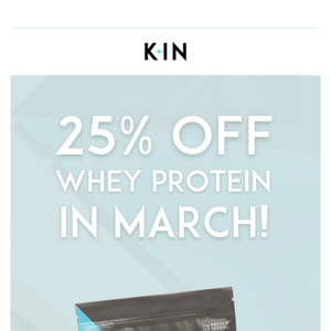 25% off whey protein this month! 🙌
