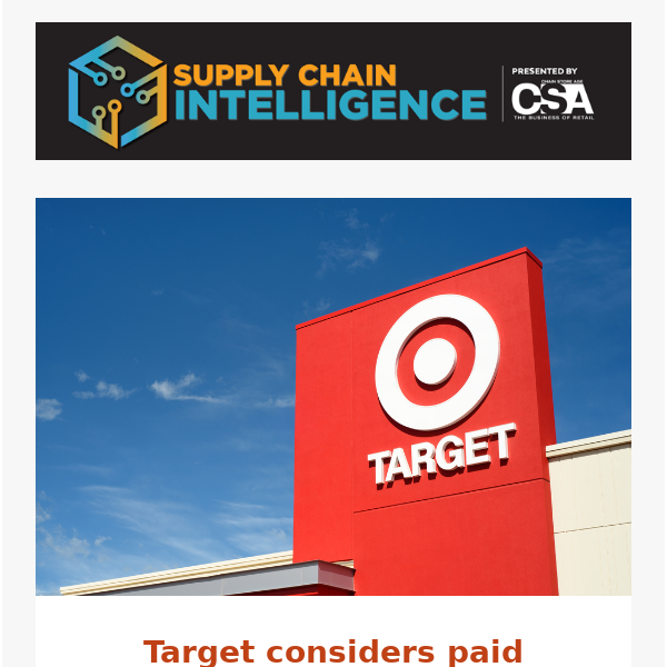 Supply Chain Intelligence: Target eyes new competition with Amazon and Walmart; Shein supports U.S. supply chain; Red Sea issues don't slow imports