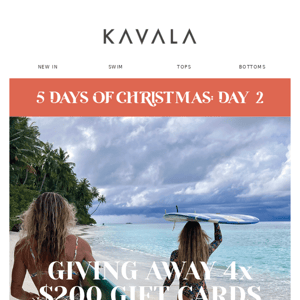 Day 2 of 🎁: Giving Away 4 x $200 Kavala Gift Cards