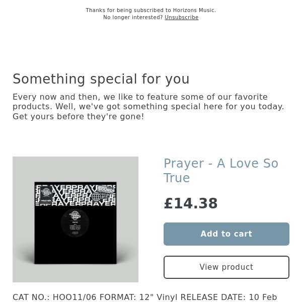 NEW! Prayer - A Love So True [hooversound]