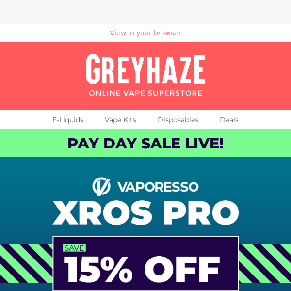 15% OFF VAPORESSO XROS PRO! 💚💙