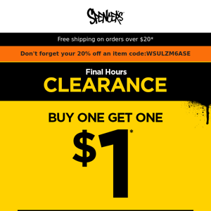 🚨 LAST DAY: BOGO $1 Clearance 