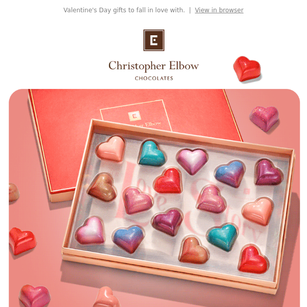 Gourmet Chocolate Hearts Gift Tower - Christopher Elbow Chocolates