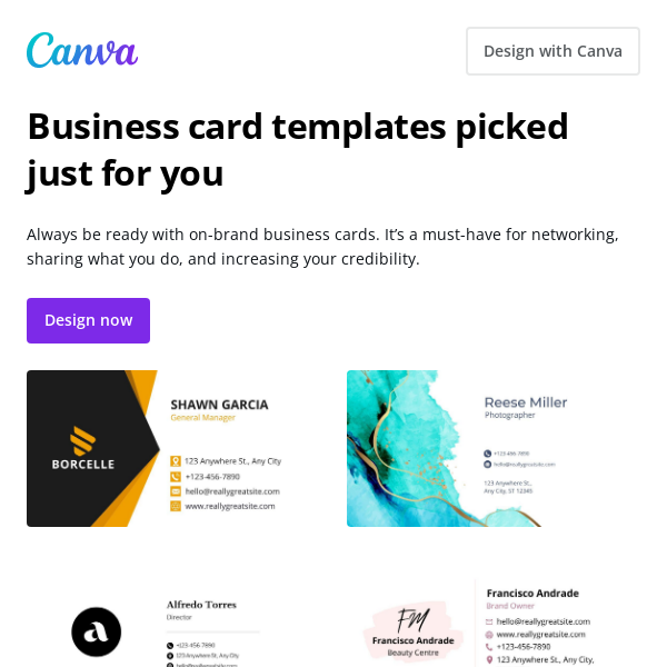 Design your new, on-brand business cards