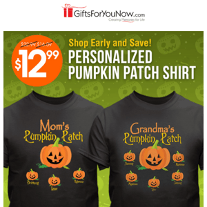 $12.99 Personalized Pumpkin Patch Shirt (Shop Early & Save)