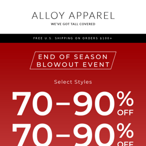 Major Announcement! Up to 90% OFF Starts Now